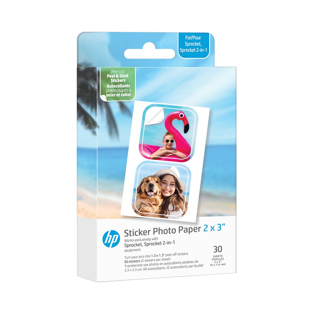 HP HP Sprocket Zink paper Luna 30-pack 2x3" pre-cut 1,3x1,3 sticker