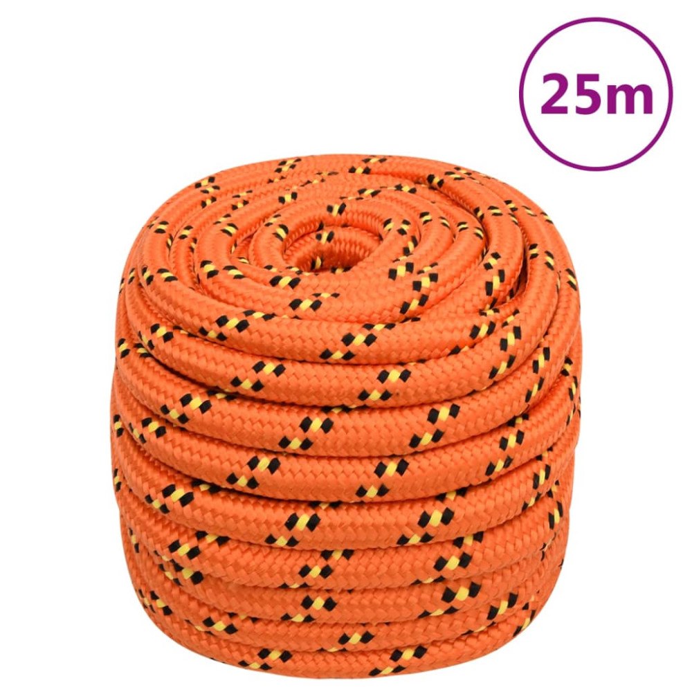 vidaXL Båtlina orange 20 mm 25 m polypropylen