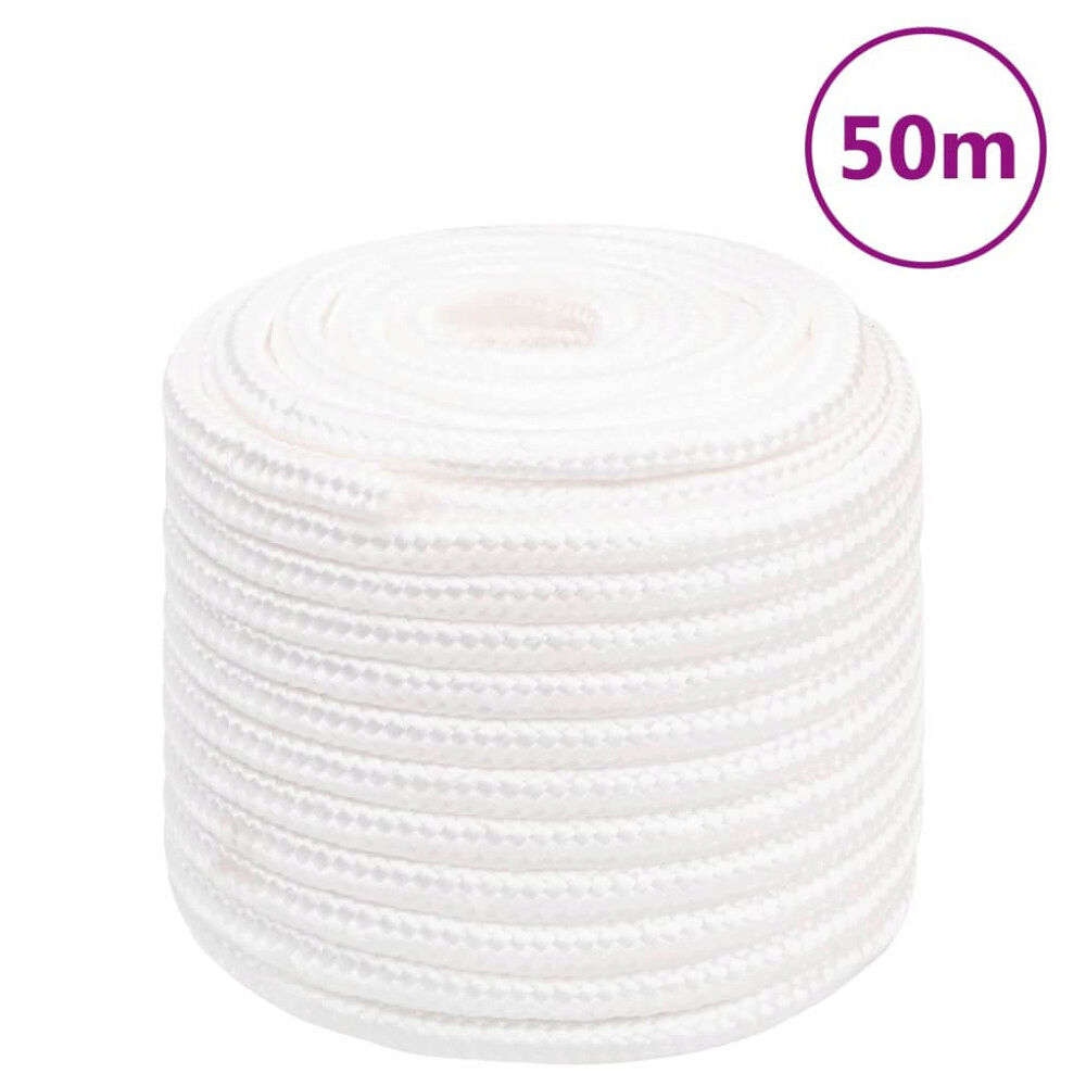 vidaXL Båtlina helvit 16 mm 50 m polypropylen