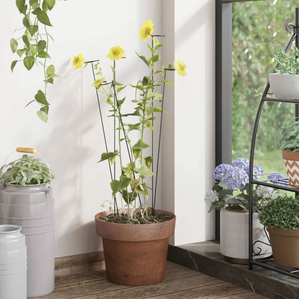 vidaXL Växtstöd 20 st mörkgrön 91 cm stål