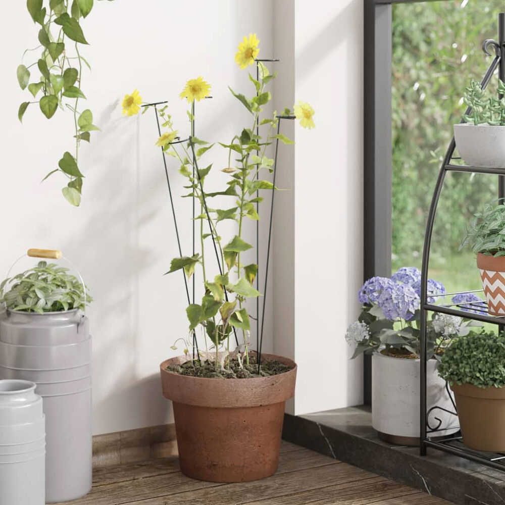 vidaXL Växtstöd 20 st mörkgrön 61 cm stål