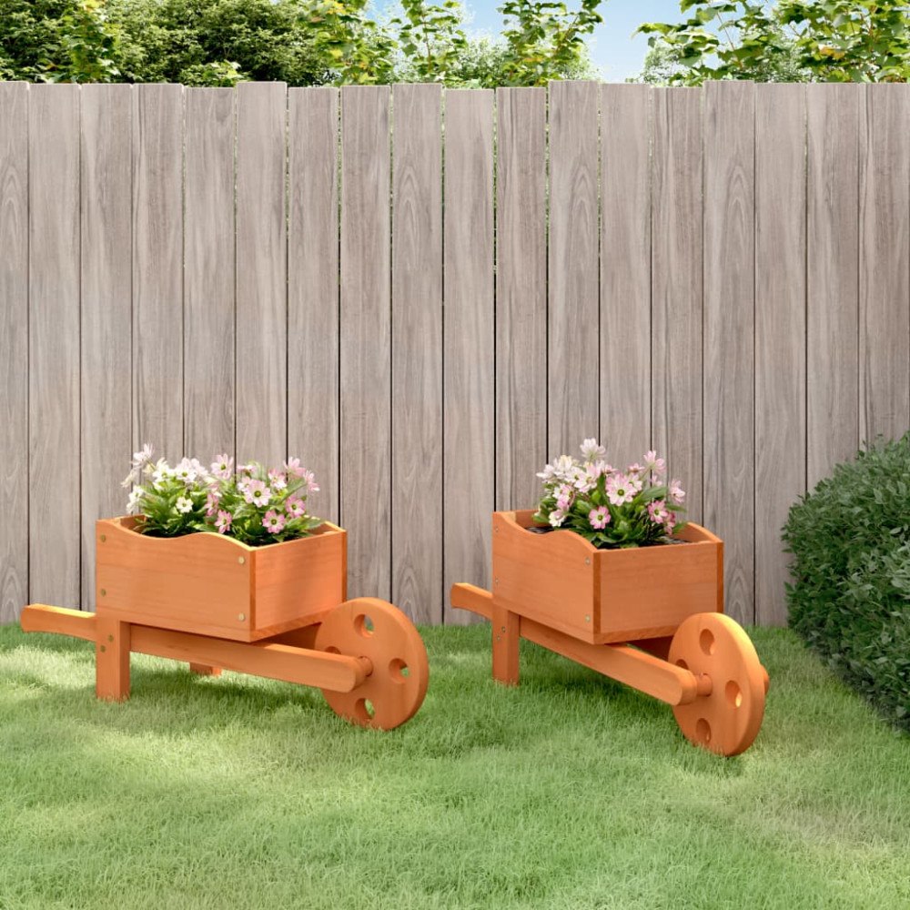 vidaXL Blomkrukor 2 st 47x15x19 cm massiv gran