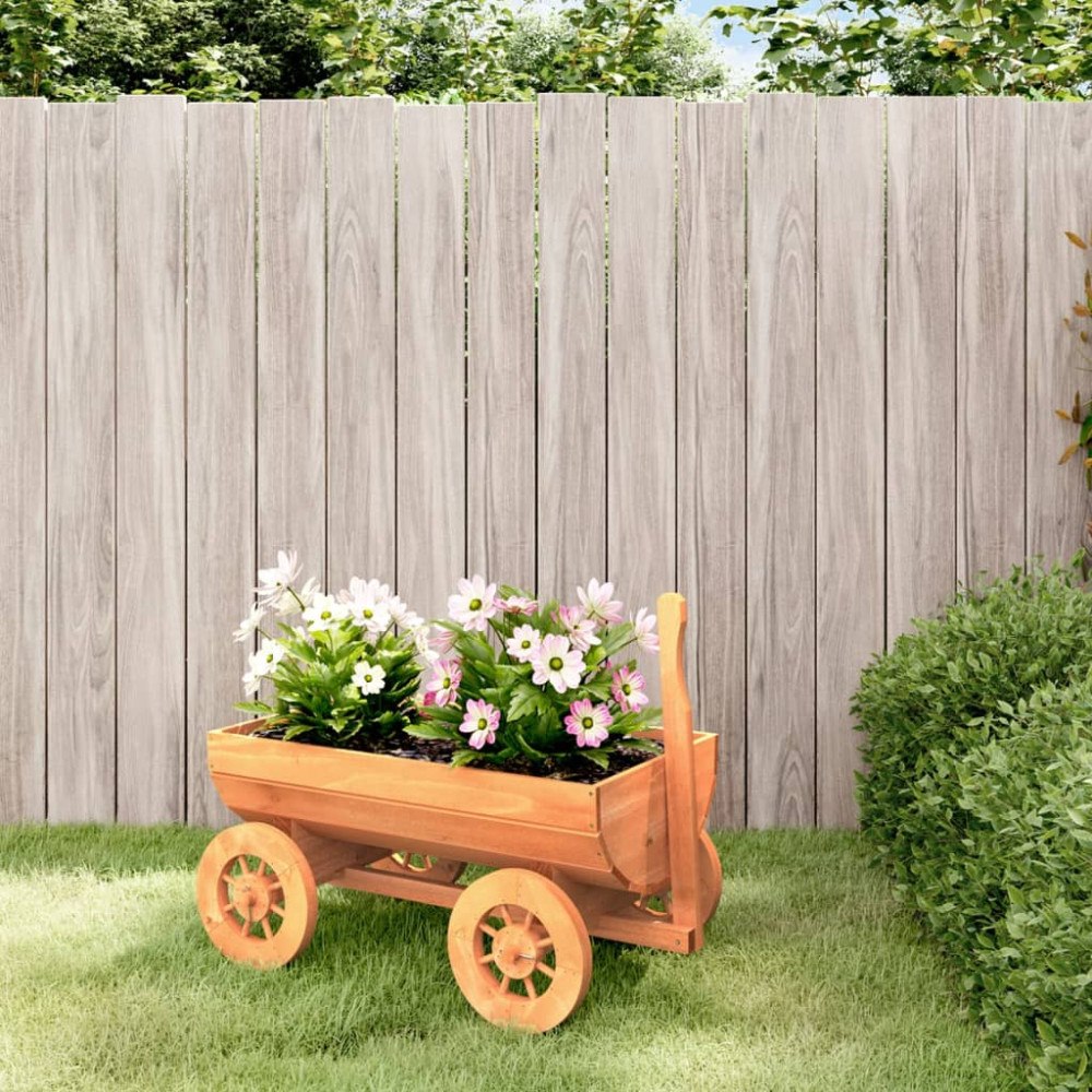 vidaXL Dekorativ vagn 70x43x54 cm Massivt granträ
