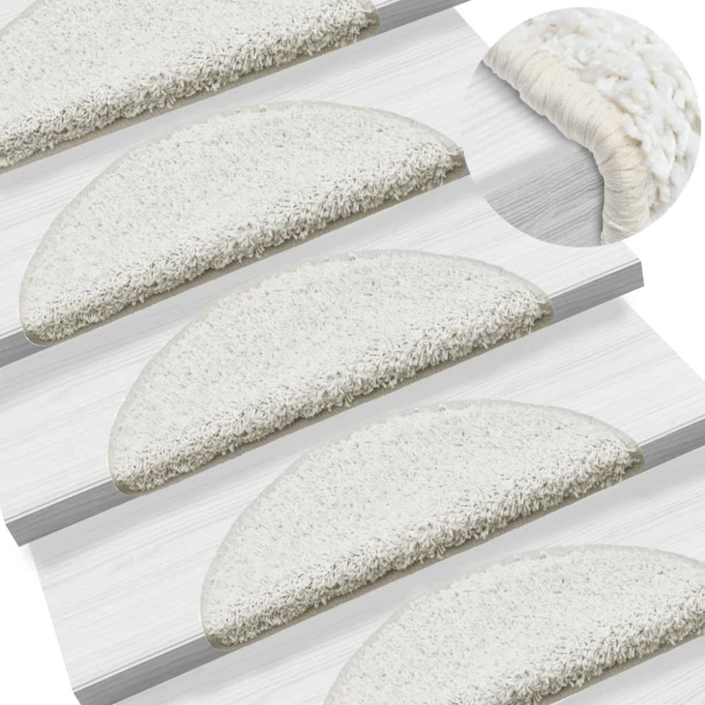 vidaXL Trappstegsmattor 10 st 56x17x3 cm vit