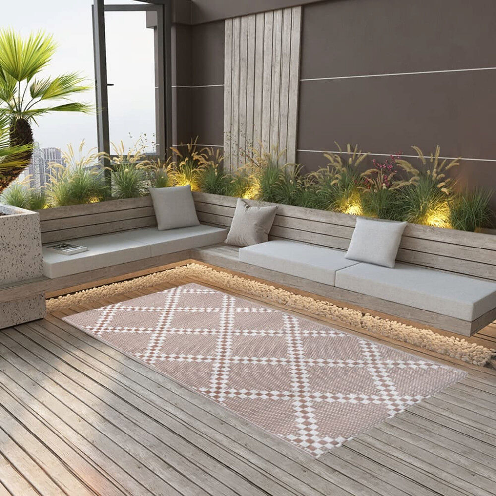 vidaXL Utomhusmatta ARAKIL brun 120x180 cm PP