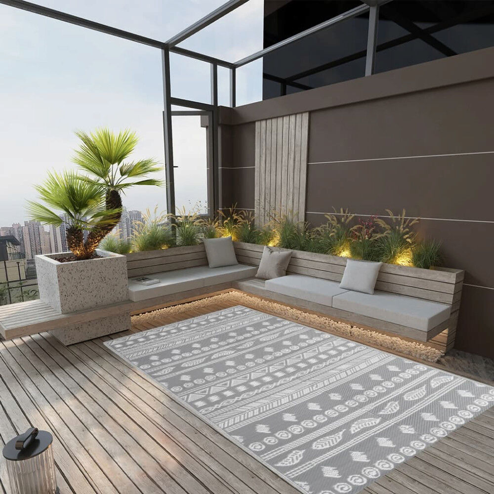 vidaXL Utomhusmatta ARAKIL grå 120x180 cm PP