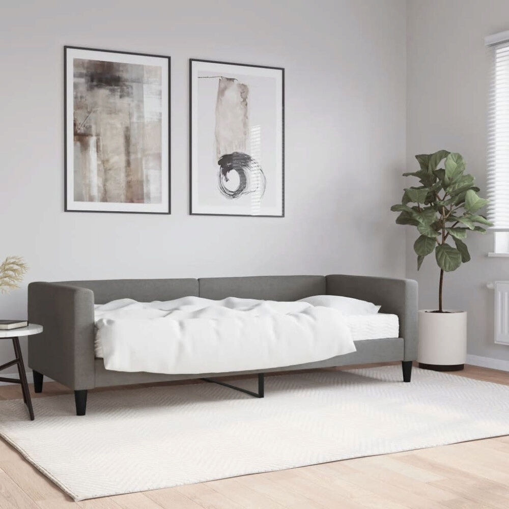 vidaXL Dagbädd med madrass mörkgrå 80x200 cm tyg