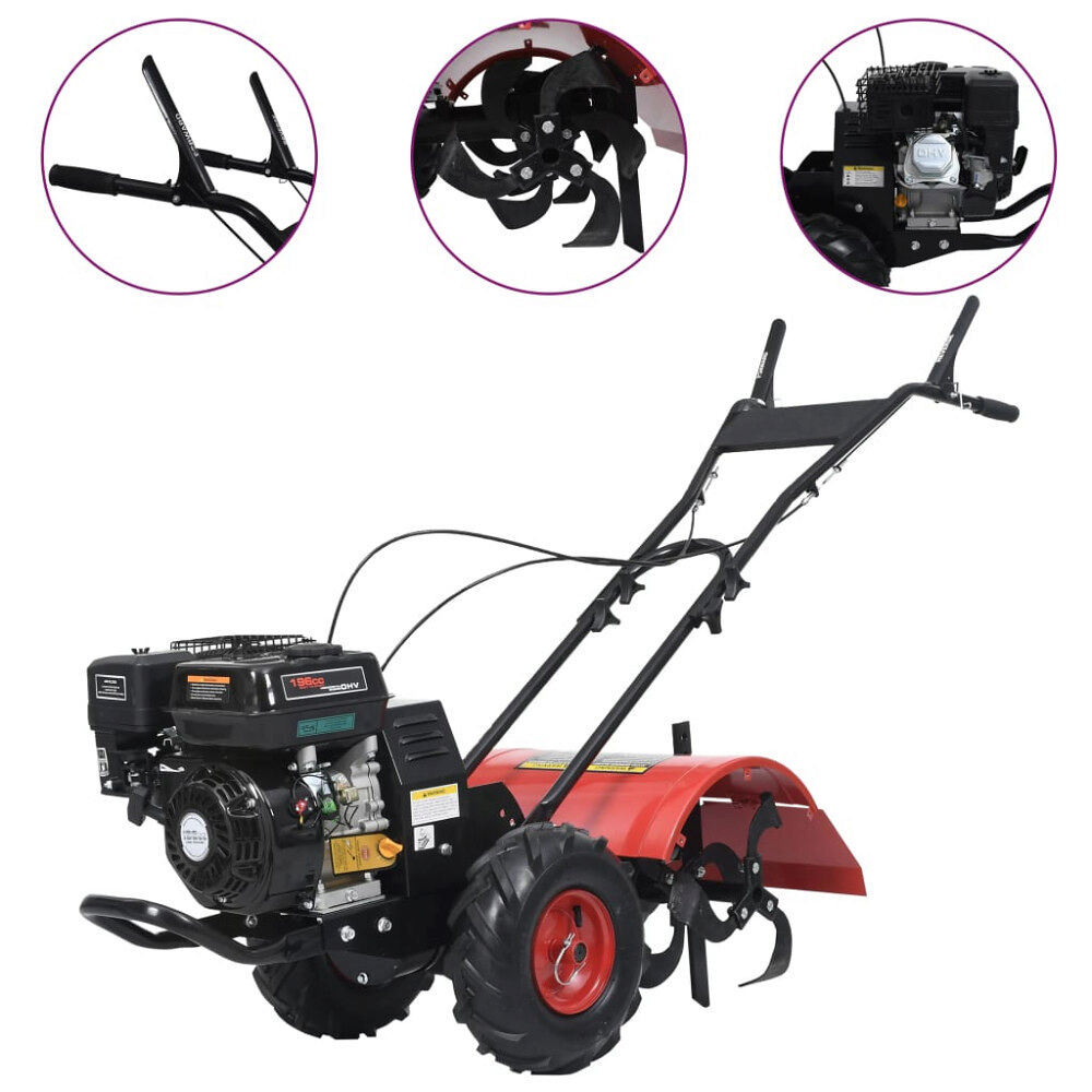 vidaXL Bensindriven jordfräs 6,5 HK 196 cc