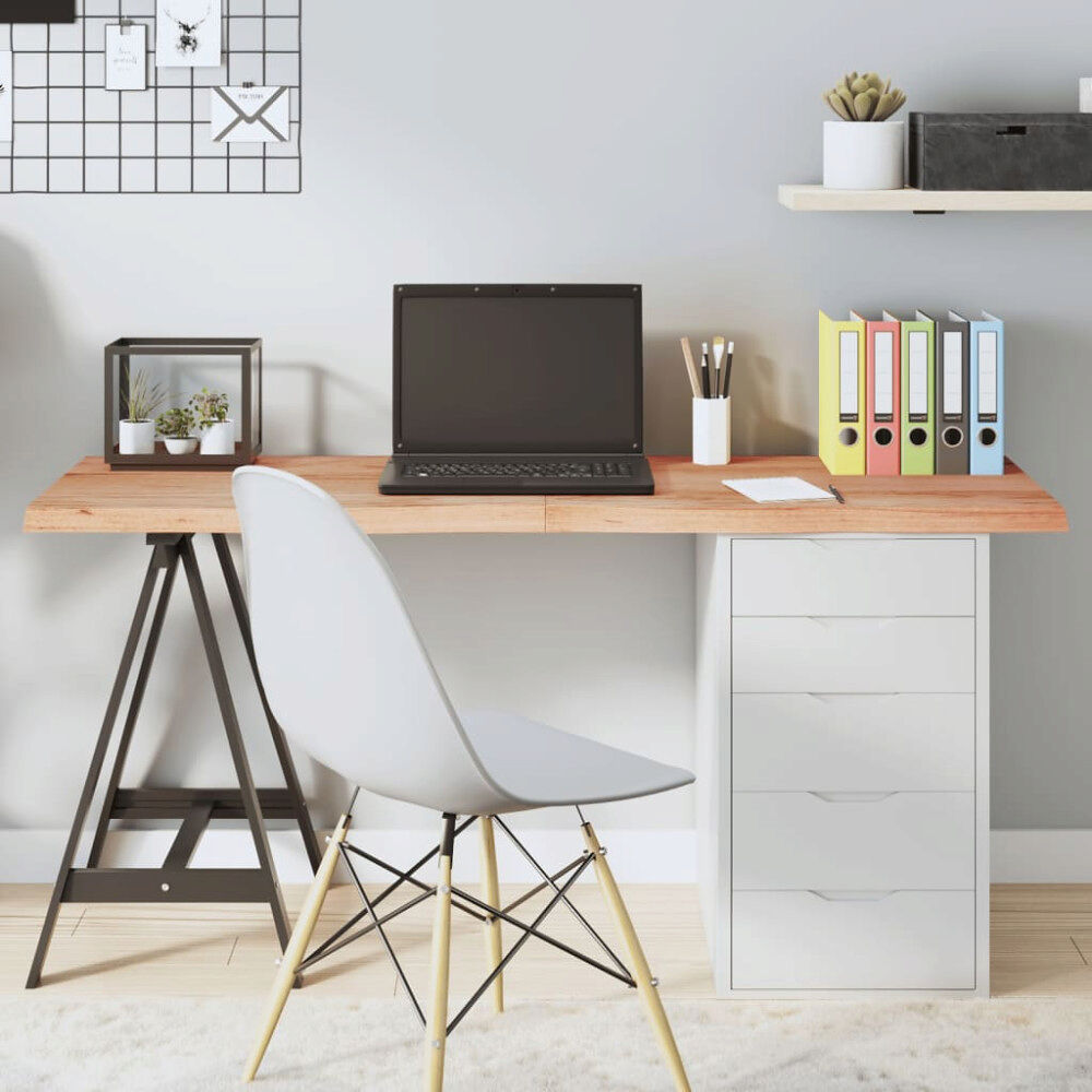 vidaXL Bordsskiva ljusbrun 140x60x(2-4) cm behandlad massiv ek