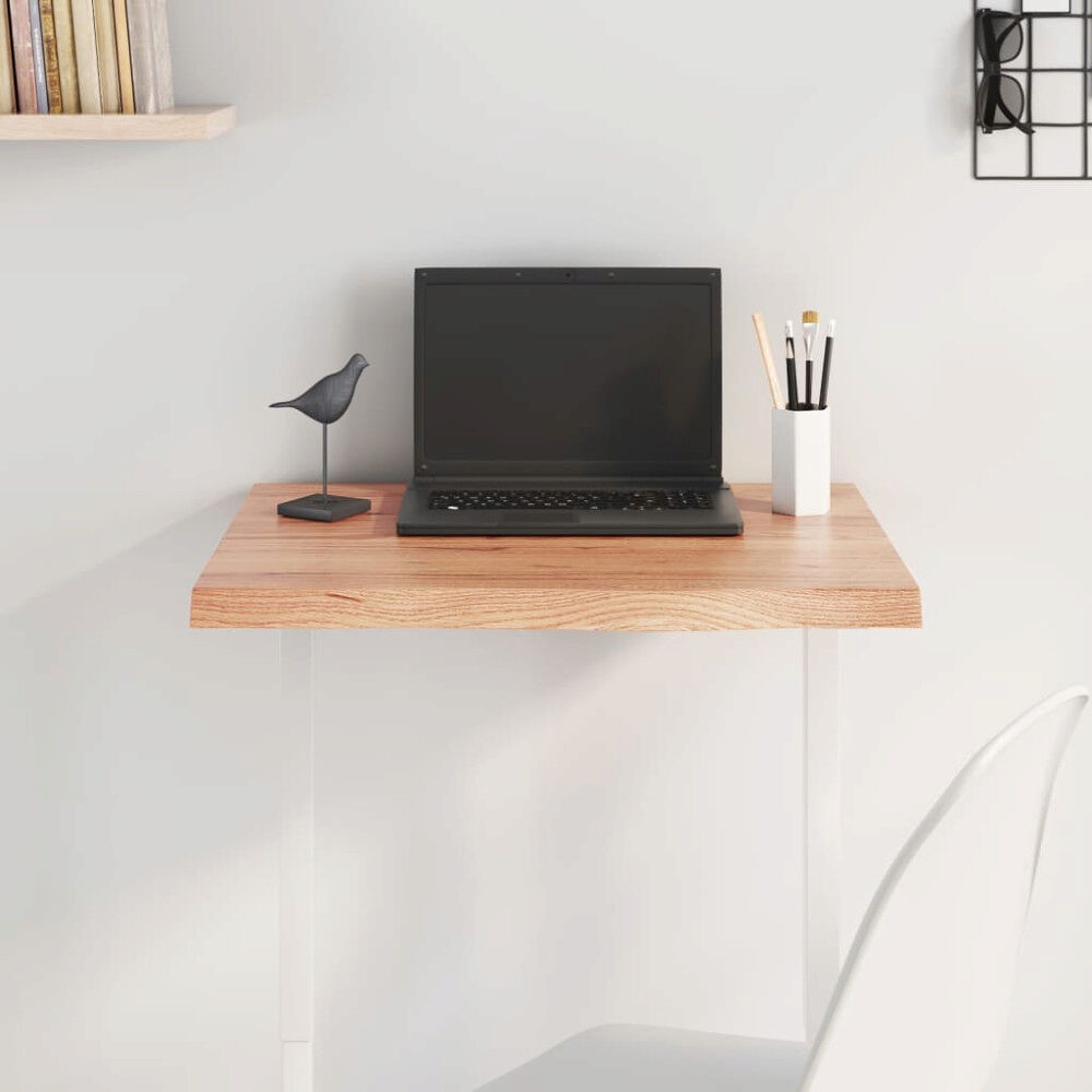 vidaXL Bordsskiva ljusbrun 60x50x(2-4) cm behandlad massiv ek