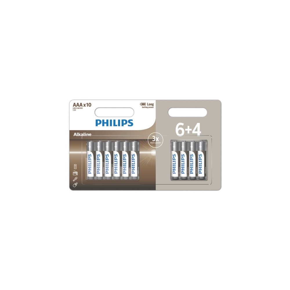 Philips Philips LR03A10BP/10, Engångsbatteri, AAA, Alkalisk, 1,5 V,...