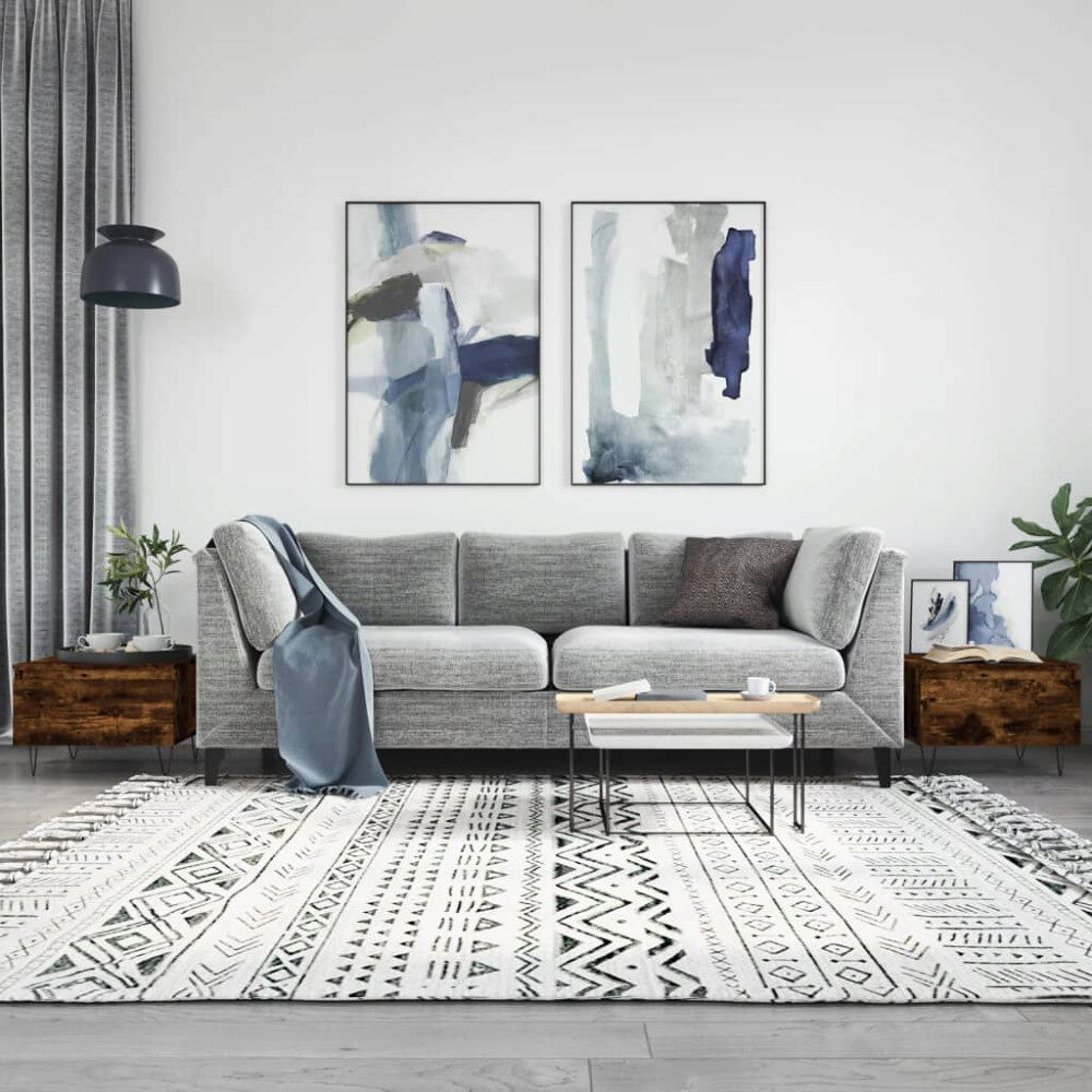 vidaXL Soffbord 2 st rökfärgad ek 50x46x35 cm konstruerat trä