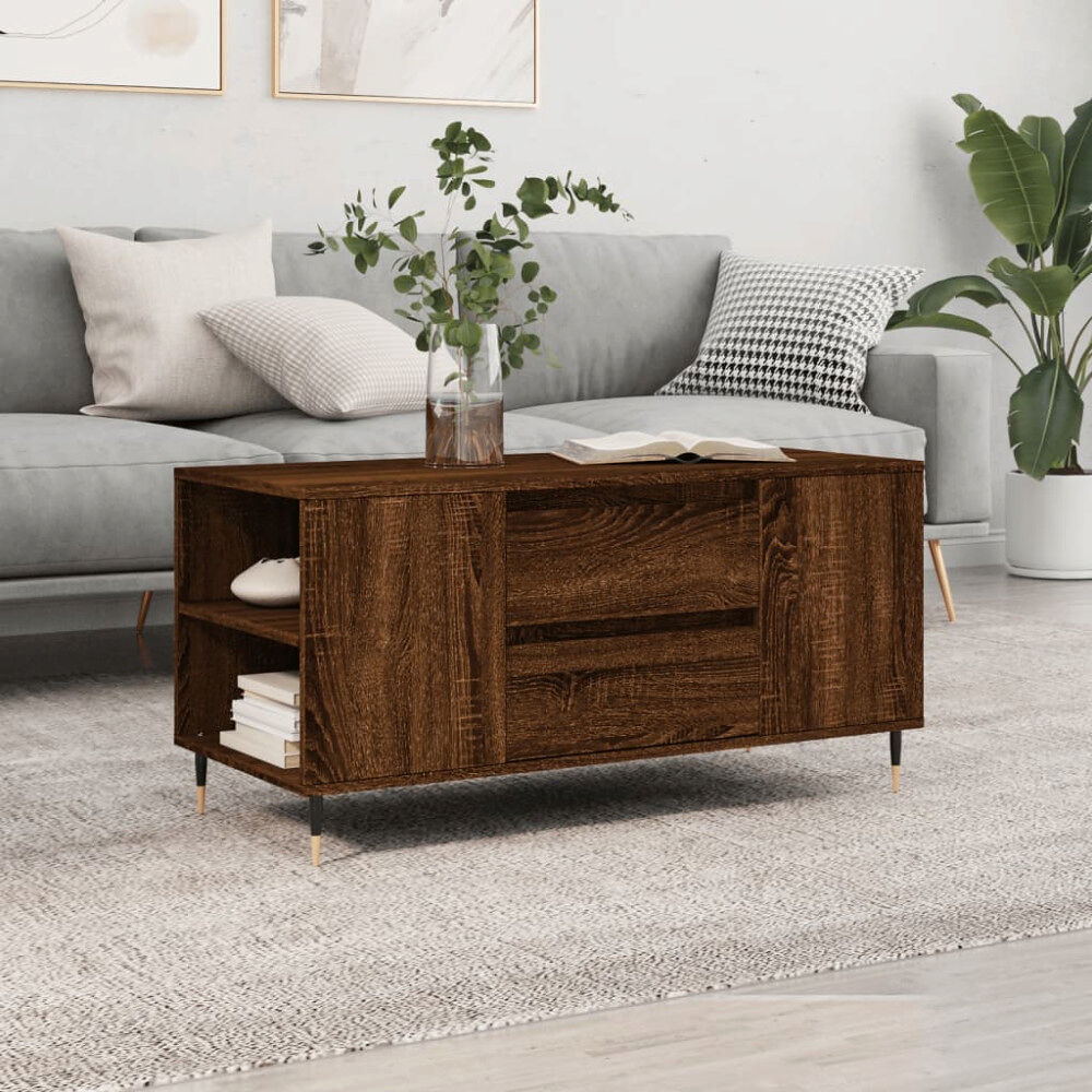 vidaXL Soffbord brun ek 102x44,5x50 cm konstruerat trä