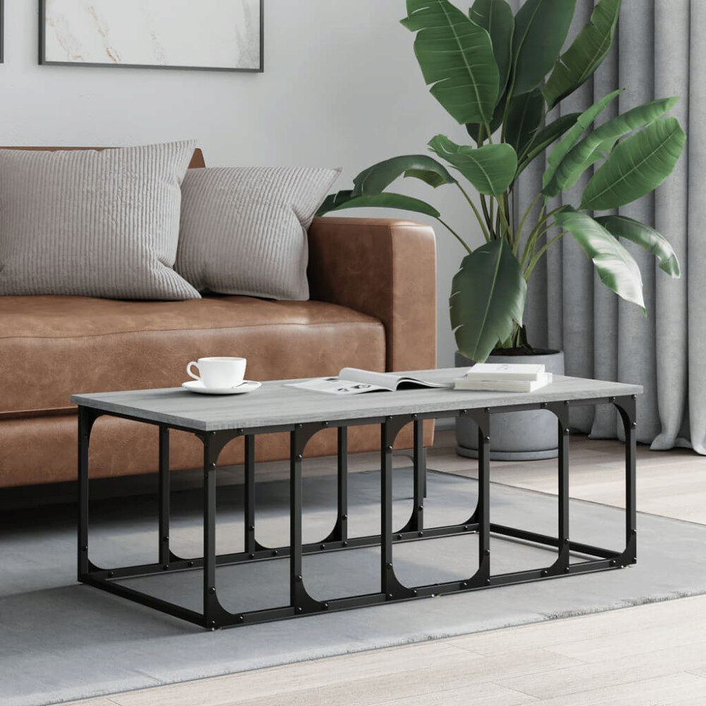 vidaXL Soffbord grå sonoma 100x50x35,5 cm konstruerat trä