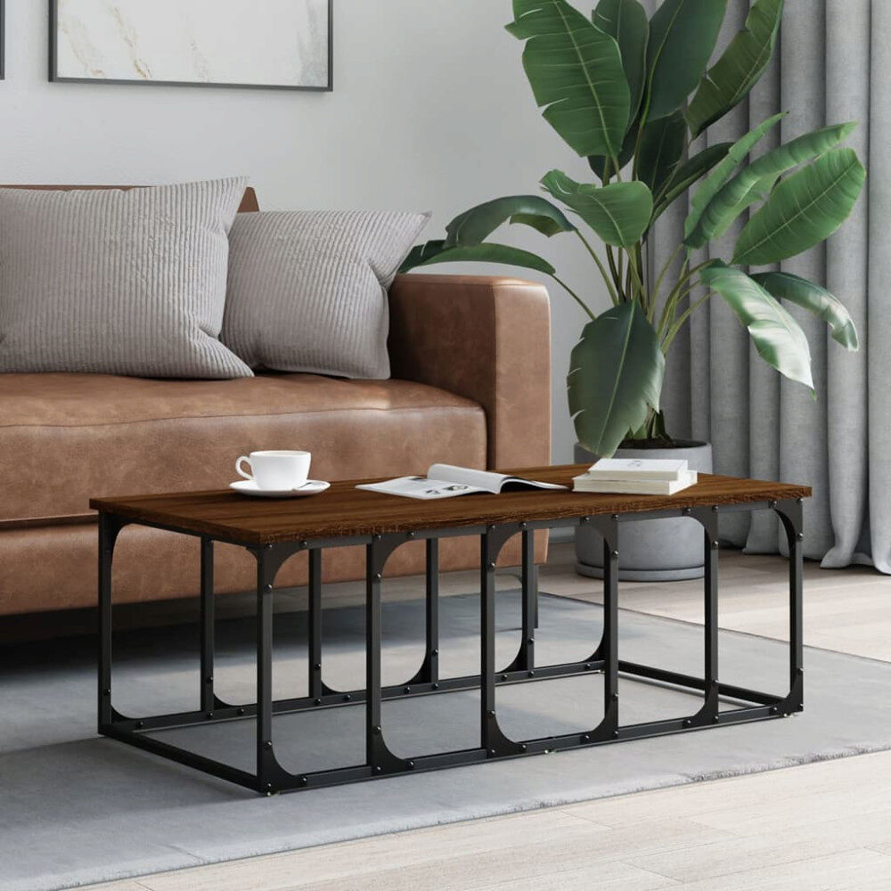 vidaXL Soffbord brun ek 100x50x35,5 cm konstruerat trä