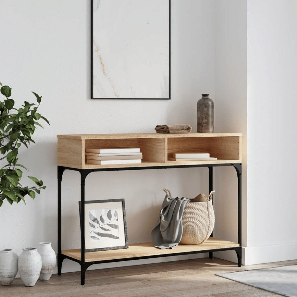 vidaXL Avlastningsbord sonoma-ek 100x30,5x75 cm konstruerat trä