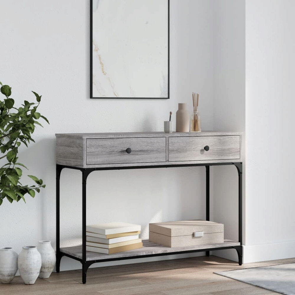 vidaXL Avlastningsbord grå sonoma 100x34,5x75 cm konstruerat trä