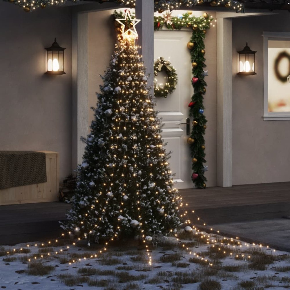 vidaXL Julgransbelysning 320 LED varmvit 375 cm