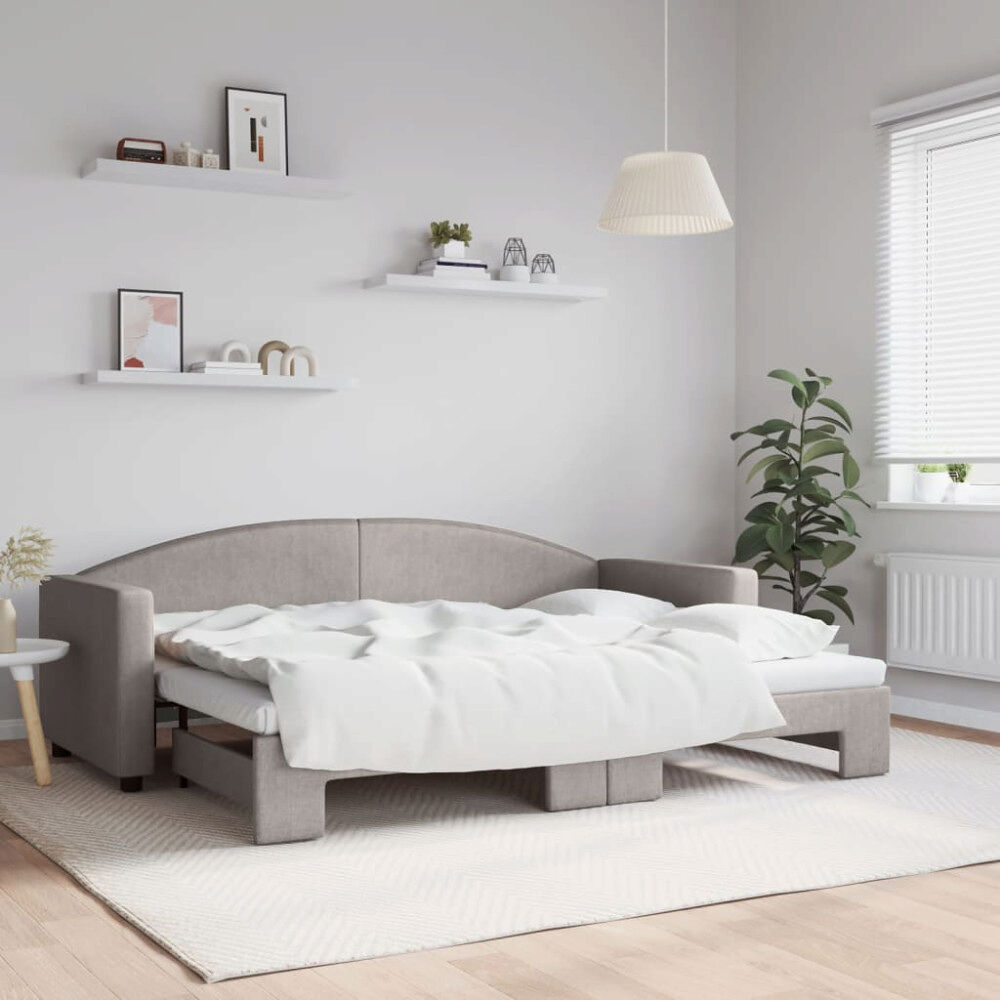 vidaXL Dagbädd utdragbar taupe 80x200 cm tyg