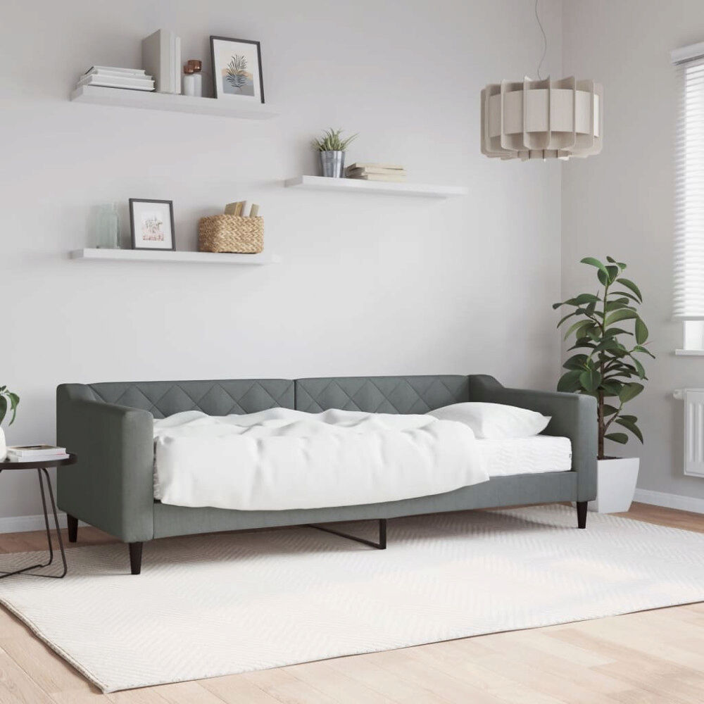 vidaXL Dagbädd med madrass mörkgrå 80x200 cm tyg
