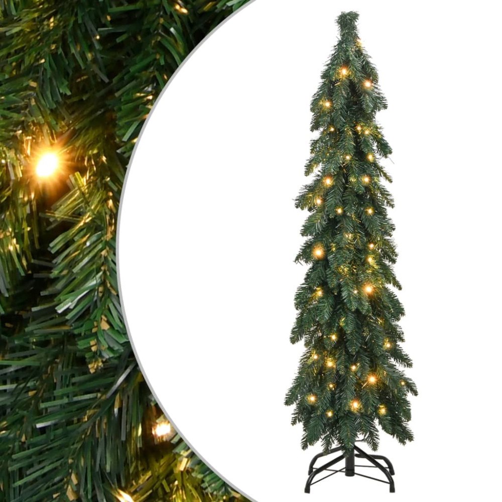 vidaXL Belyst plastgran med 80 LEDs 150 cm