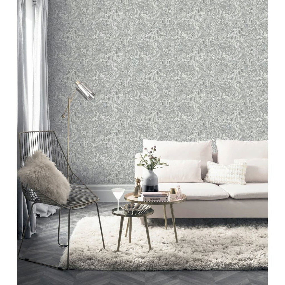 DUTCH WALLCOVERINGS DUTCH WALLCOVERINGS Tapet Liquid Marble grå
