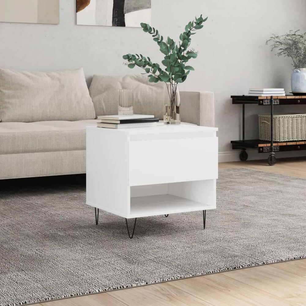 vidaXL Soffbord vit 50x46x50 cm konstruerat trä