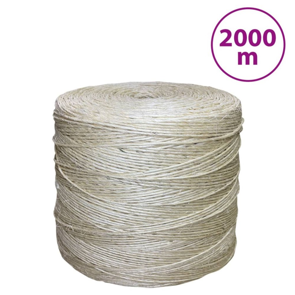 vidaXL Rep 100% sisal 3 mm 2000 m