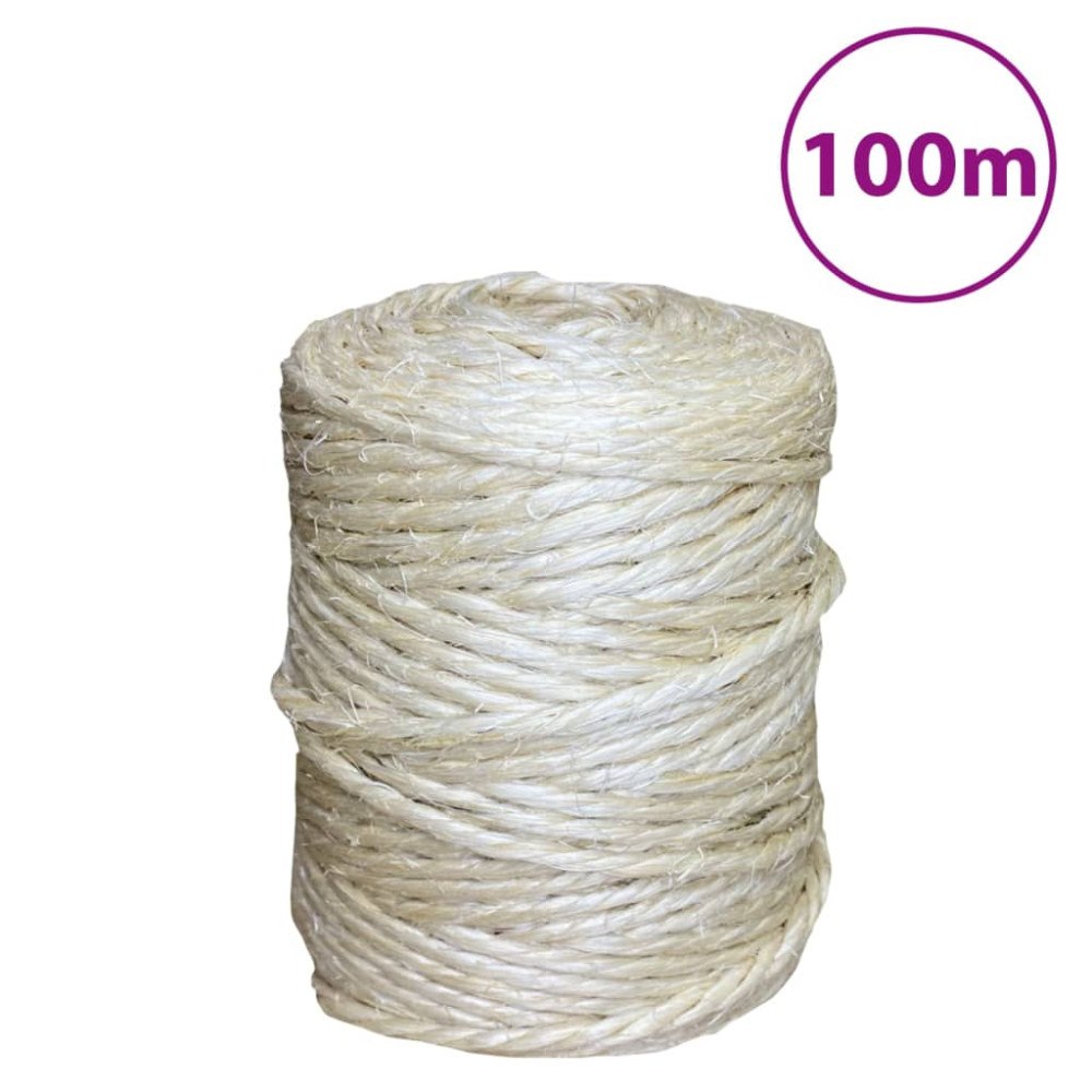 vidaXL Rep 100% sisal 4 mm 100 m