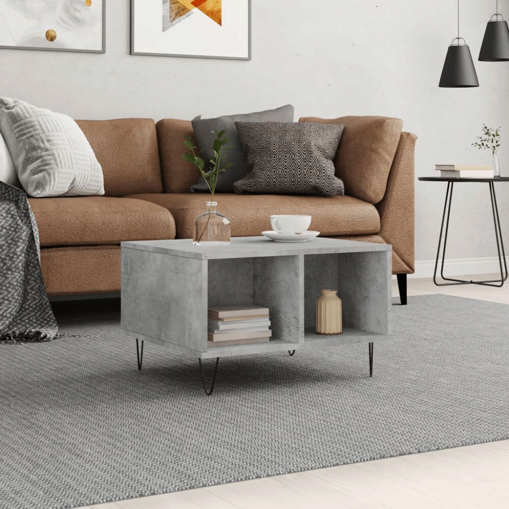 vidaXL Soffbord betonggrå 60x50x36,5 cm konstruerat trä