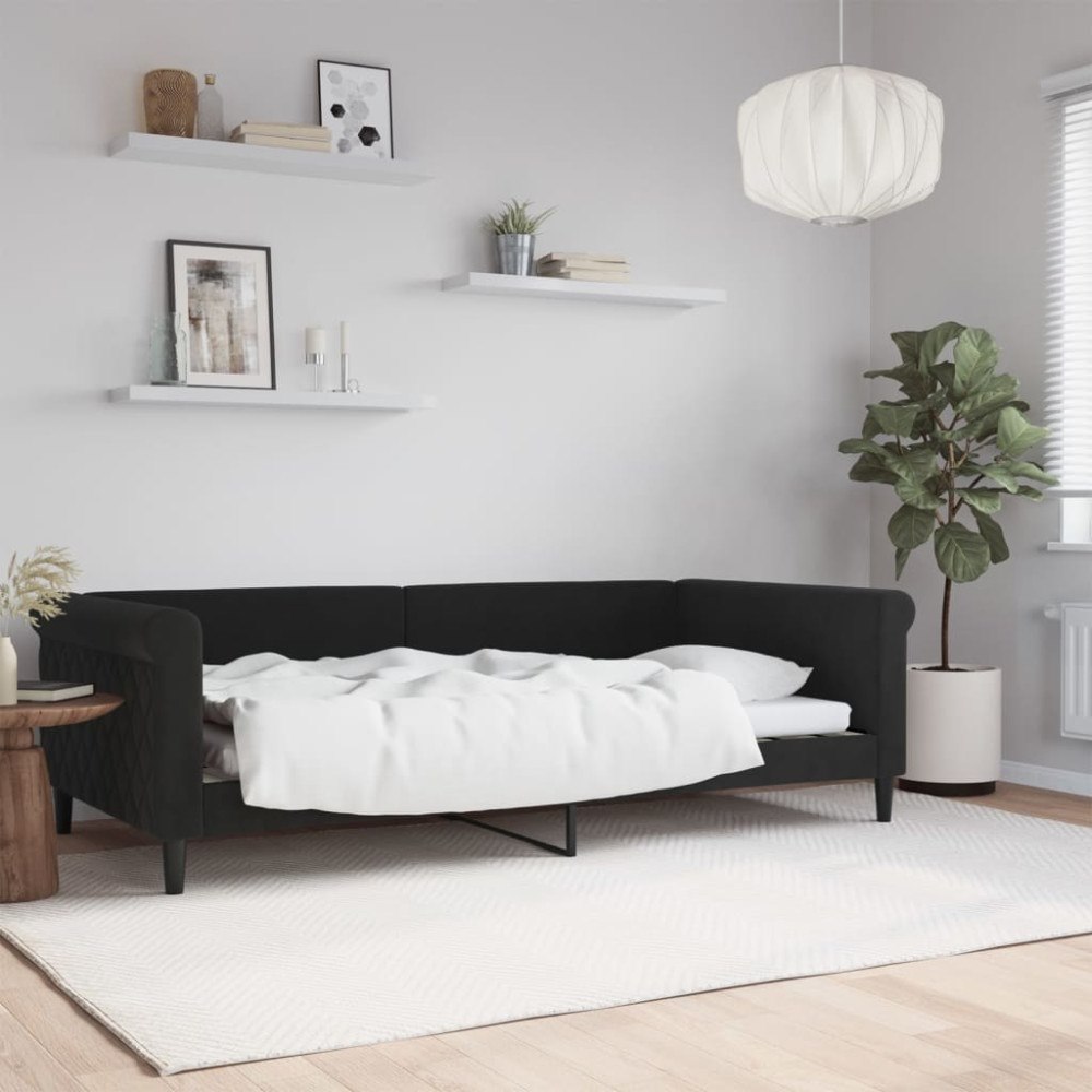 vidaXL Dagbädd svart 100x200 cm sammet