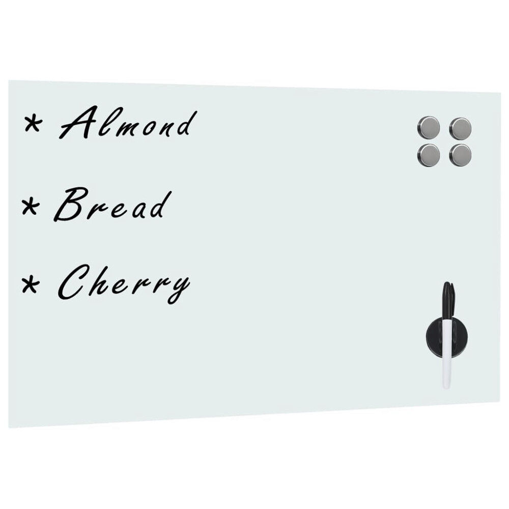 vidaXL Whiteboard magnetisk väggmonterad glas 60x40 cm