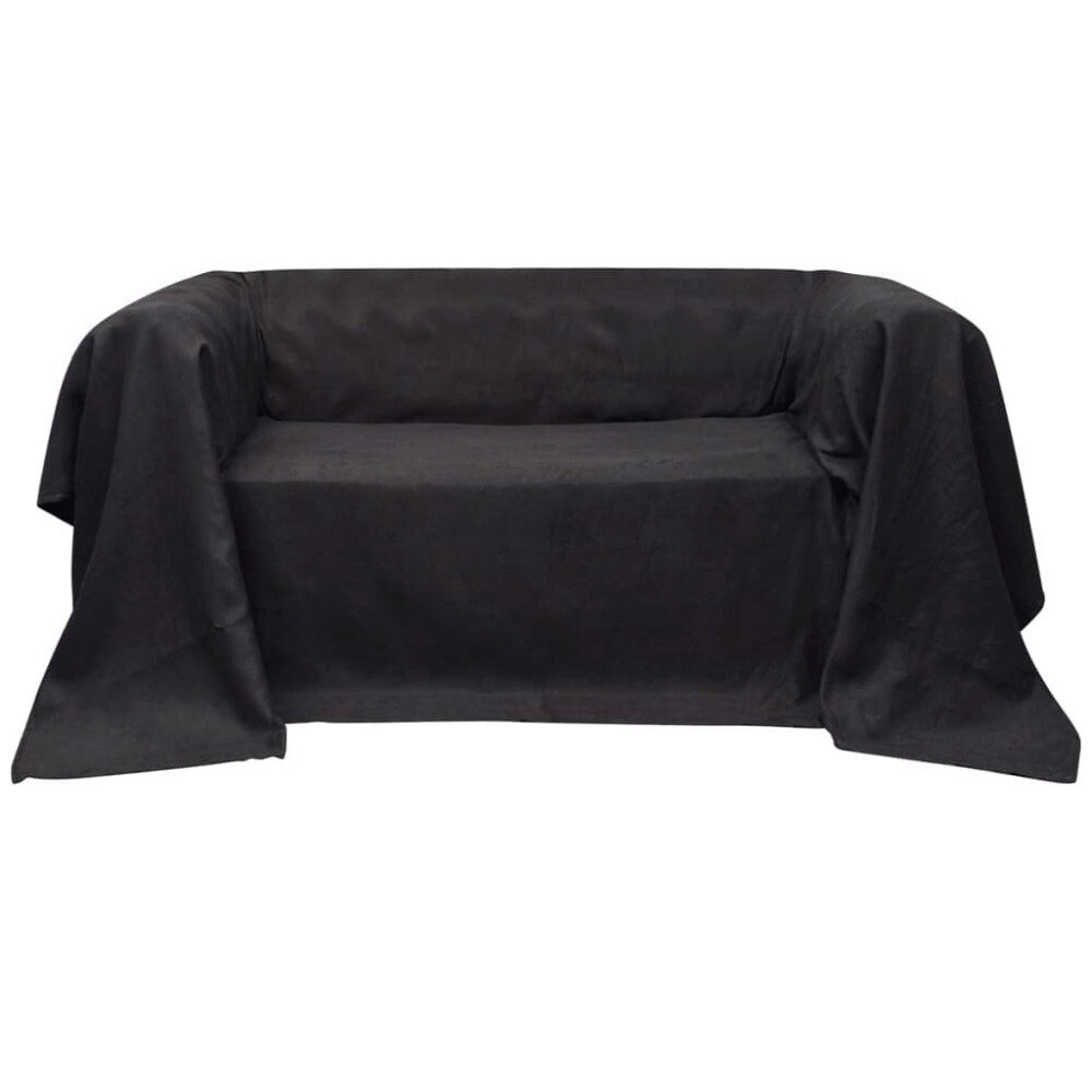 vidaXL Sofföverdrag i mikromocka antracit 140 x 210 cm
