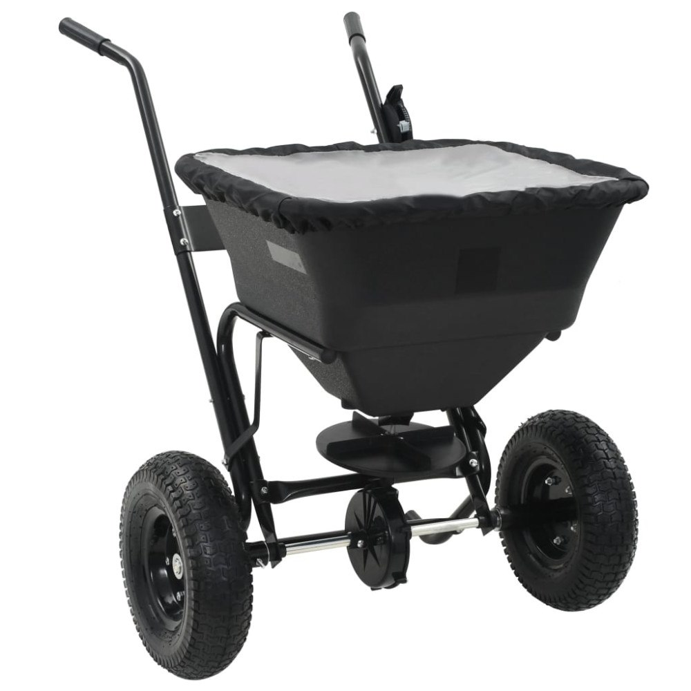 vidaXL Saltspridare manuell PVC och stål 106x73x76 cm 45 L