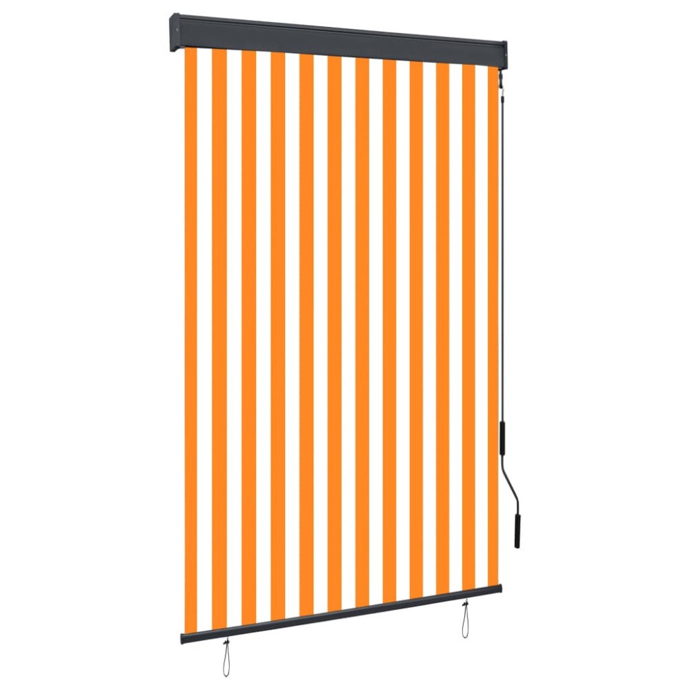 vidaXL Rullgardin utomhus 120x250 cm vit och orange