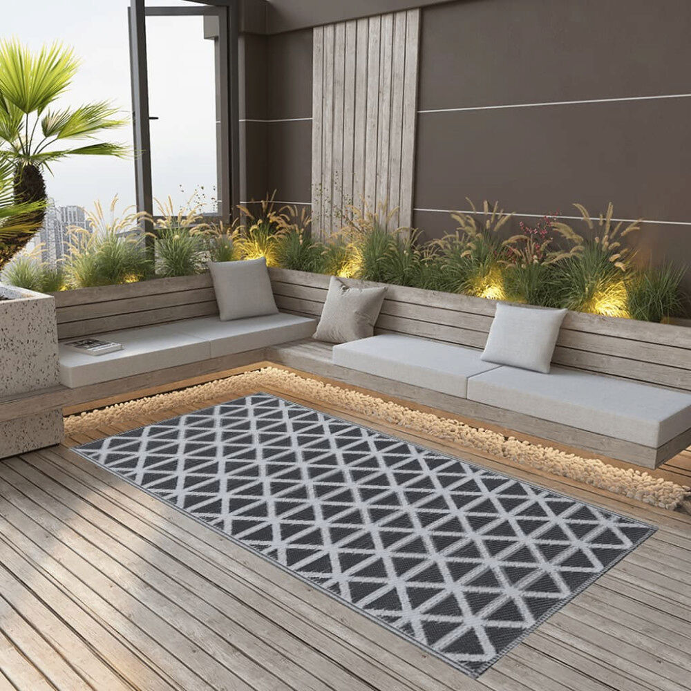 vidaXL Utomhusmatta ARAKIL svart 80x150 cm PP