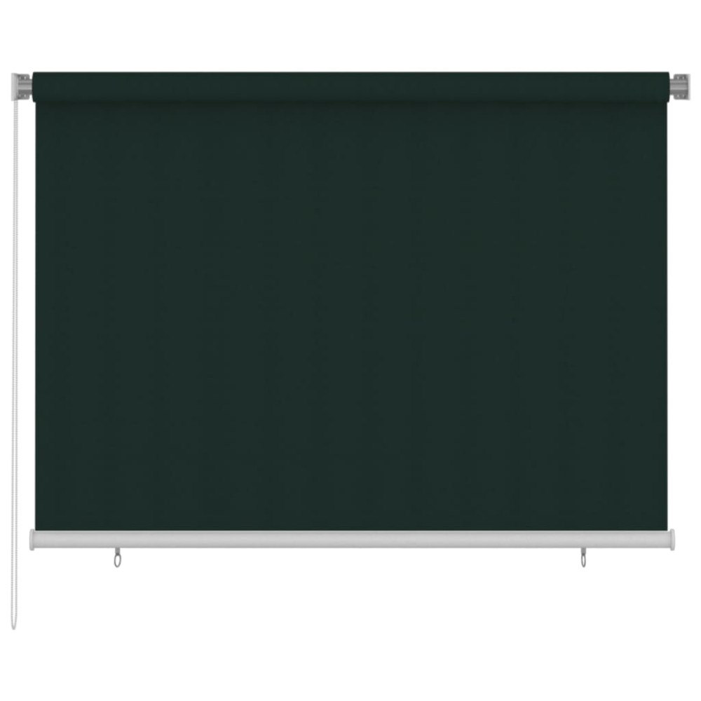 vidaXL Rullgardin utomhus 205 (B) x 140 (H) cm mörkgrön HDPE