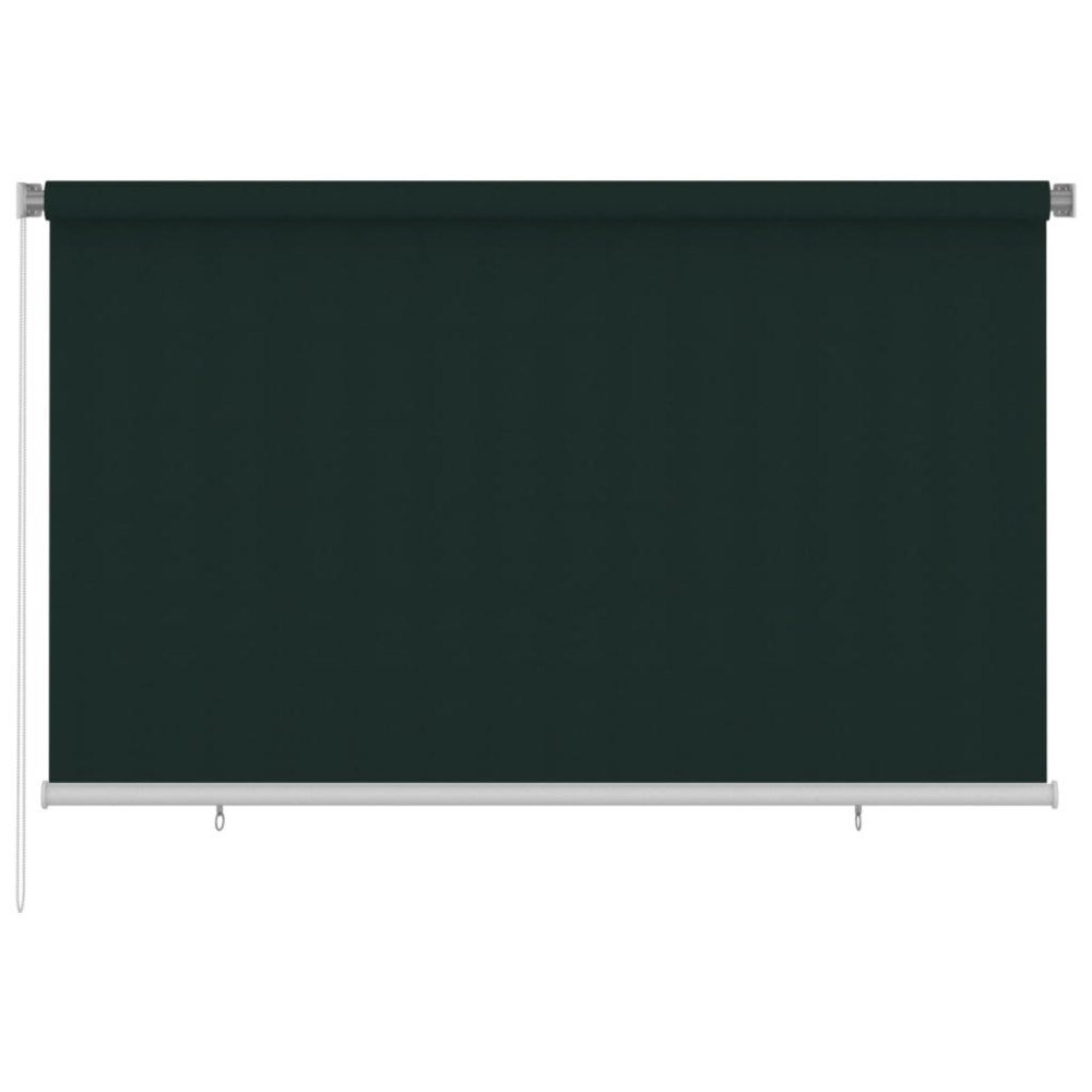 vidaXL Rullgardin utomhus 245 (B) x 140 (H) cm mörkgrön HDPE