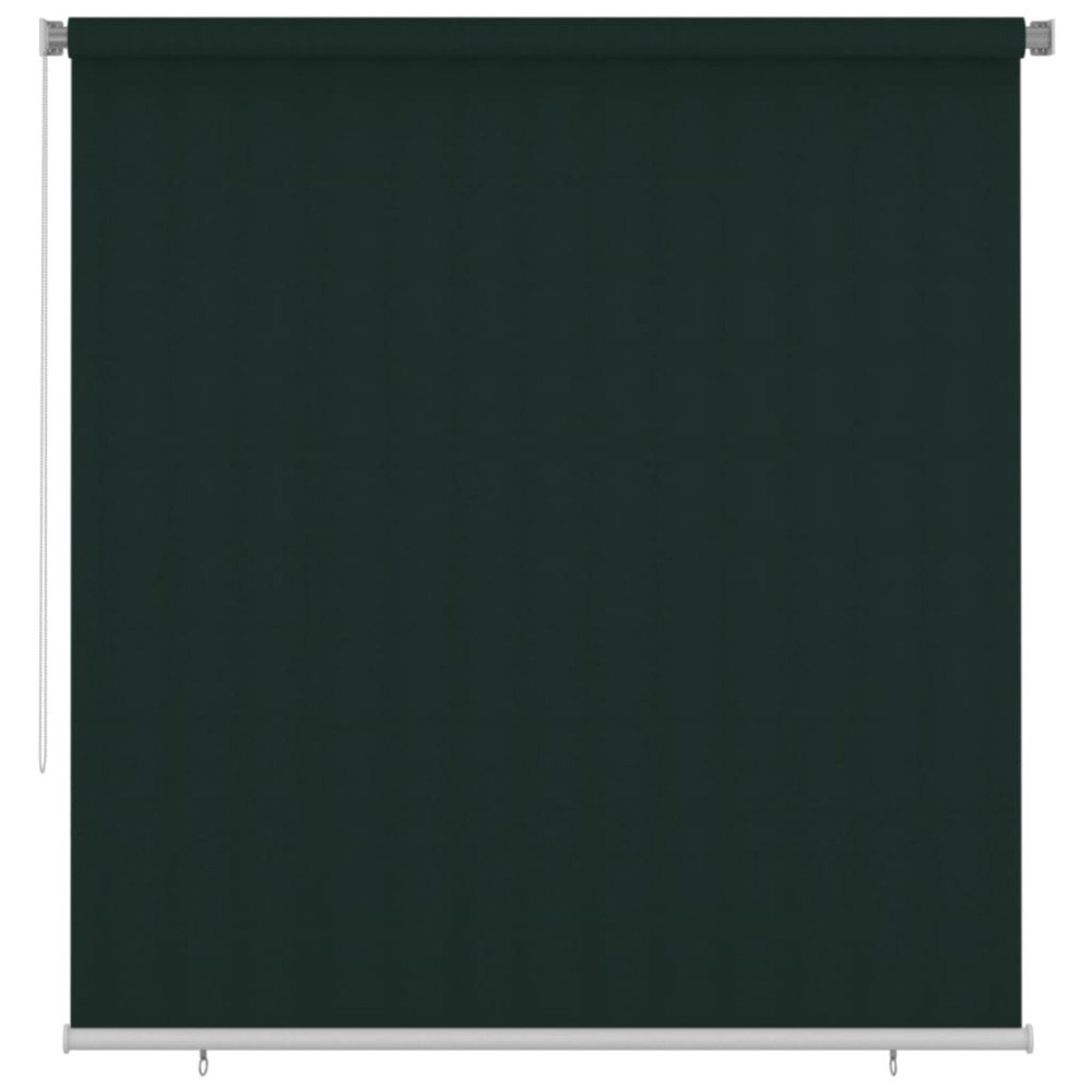 vidaXL Rullgardin utomhus 225 (B) x 230 (H) cm mörkgrön HDPE