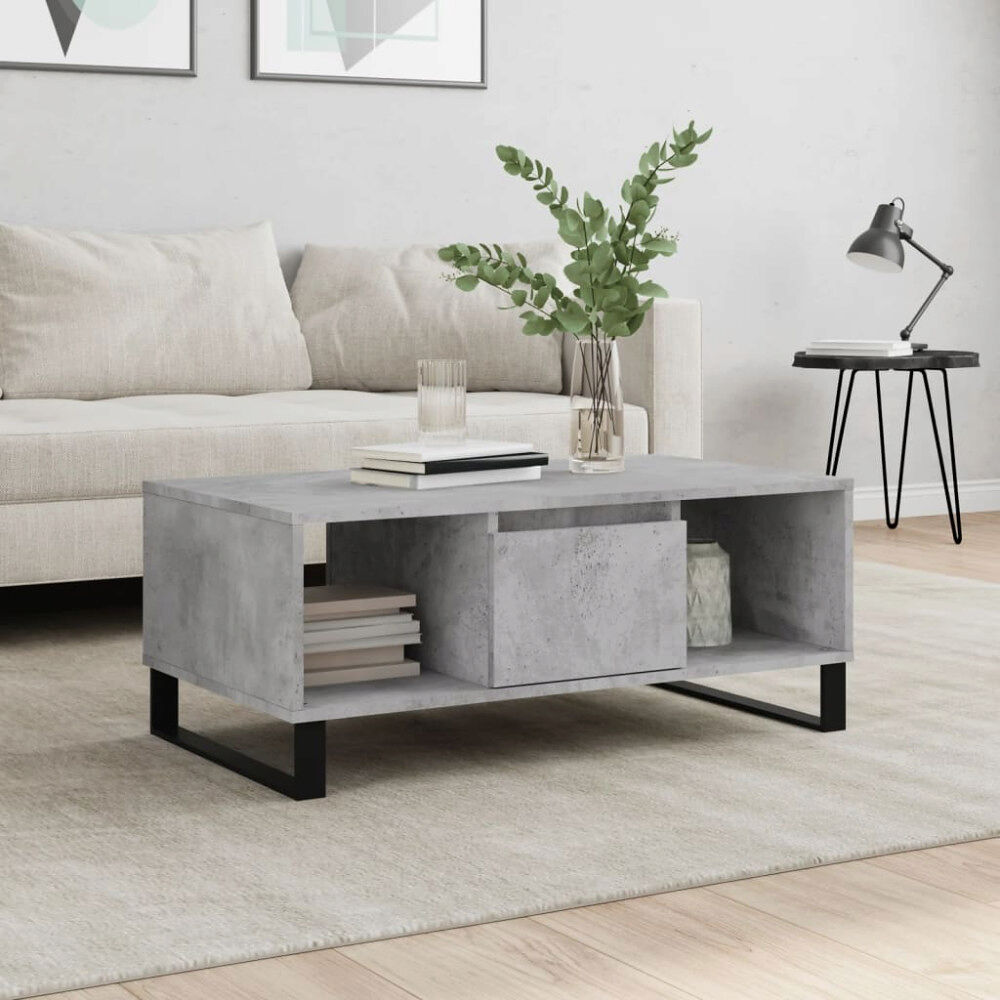 vidaXL Soffbord betonggrå 90x50x36,5 cm konstruerat trä