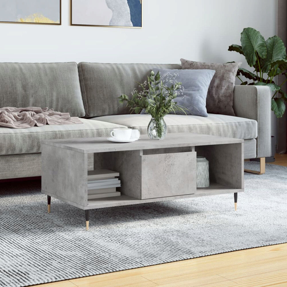 vidaXL Soffbord betonggrå 90x50x36,5 cm konstruerat trä