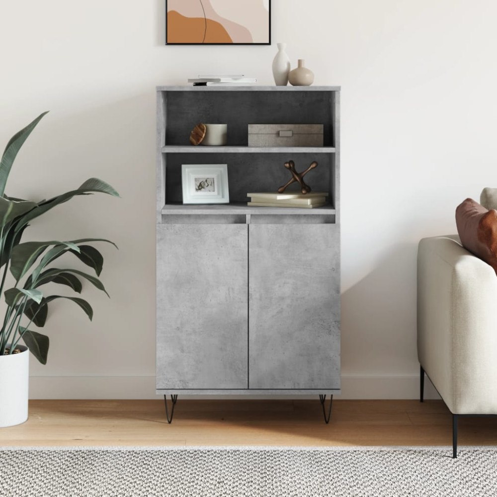 vidaXL Högskåp betonggrå 60x36x110 cm konstruerat trä