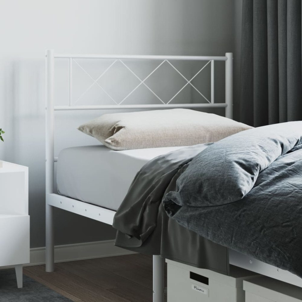 vidaXL Ersättningsgavel metall vit 100 cm