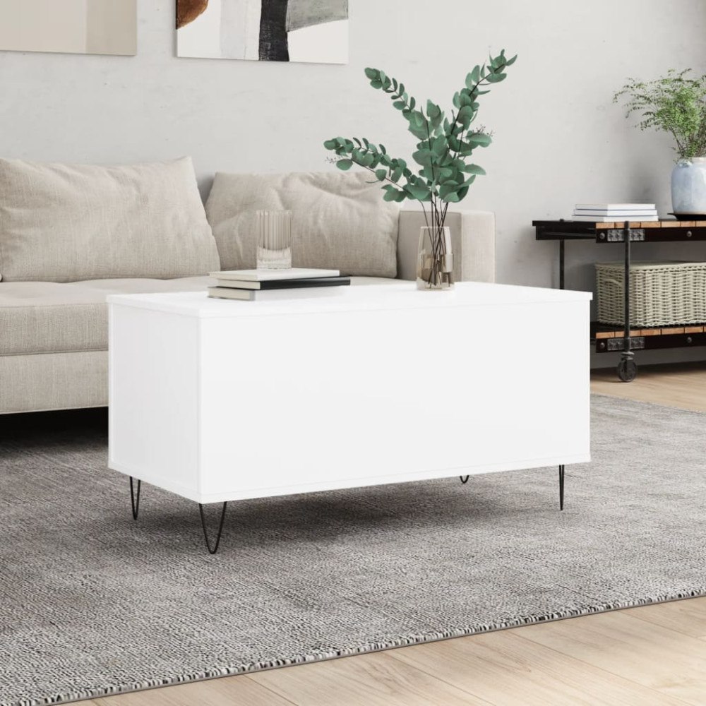 vidaXL Soffbord vit 90x44,5x45 cm konstruerat trä