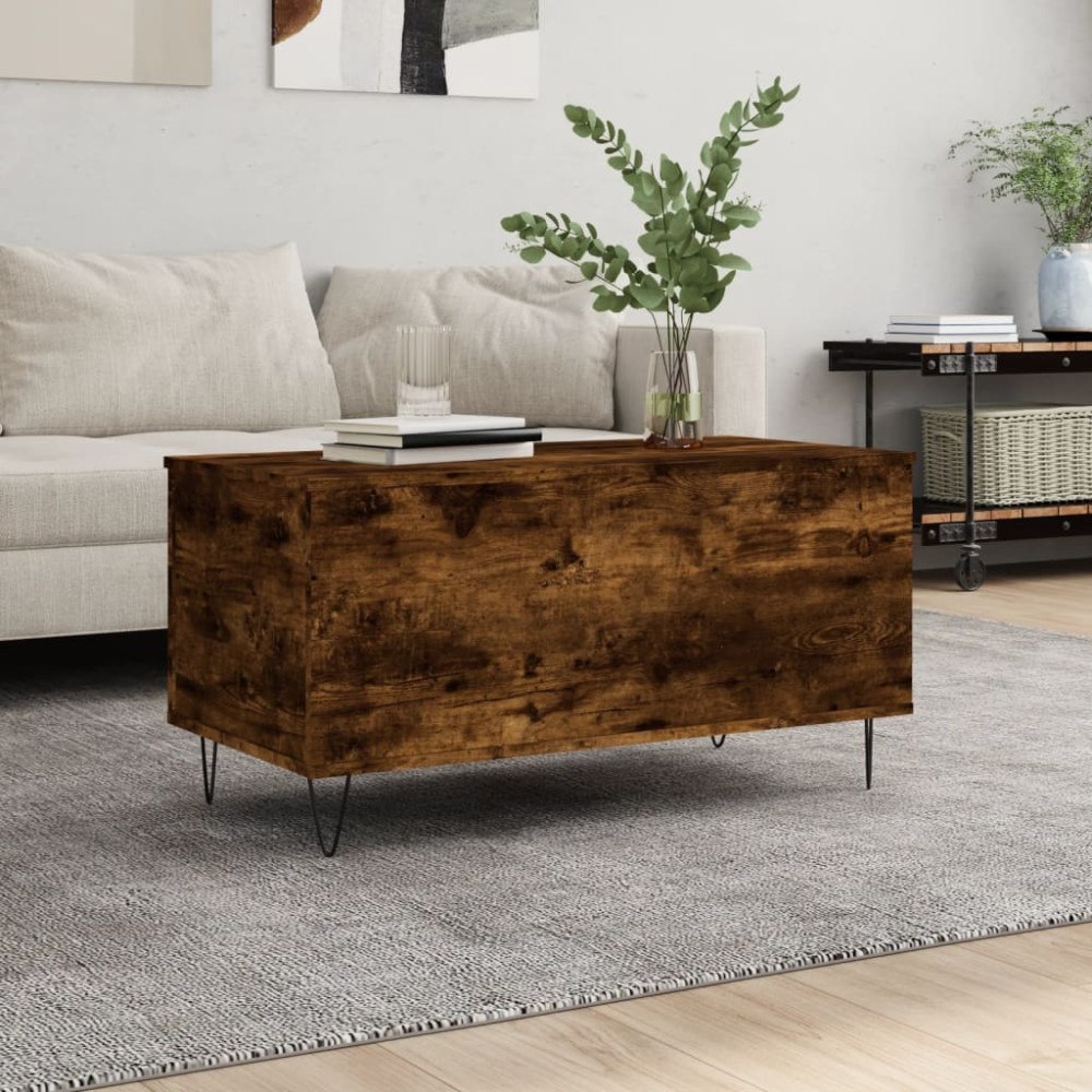 vidaXL Soffbord rökfärgad ek 90x44,5x45 cm konstruerat trä
