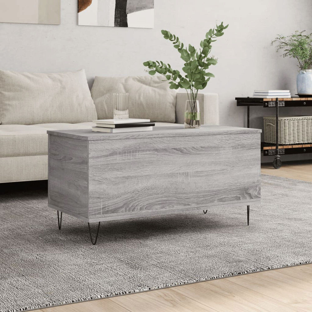 vidaXL Soffbord grå sonoma 90x44,5x45 cm konstruerat trä