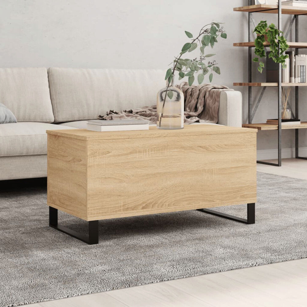 vidaXL Soffbord sonoma-ek 90x44,5x45 cm konstruerat trä