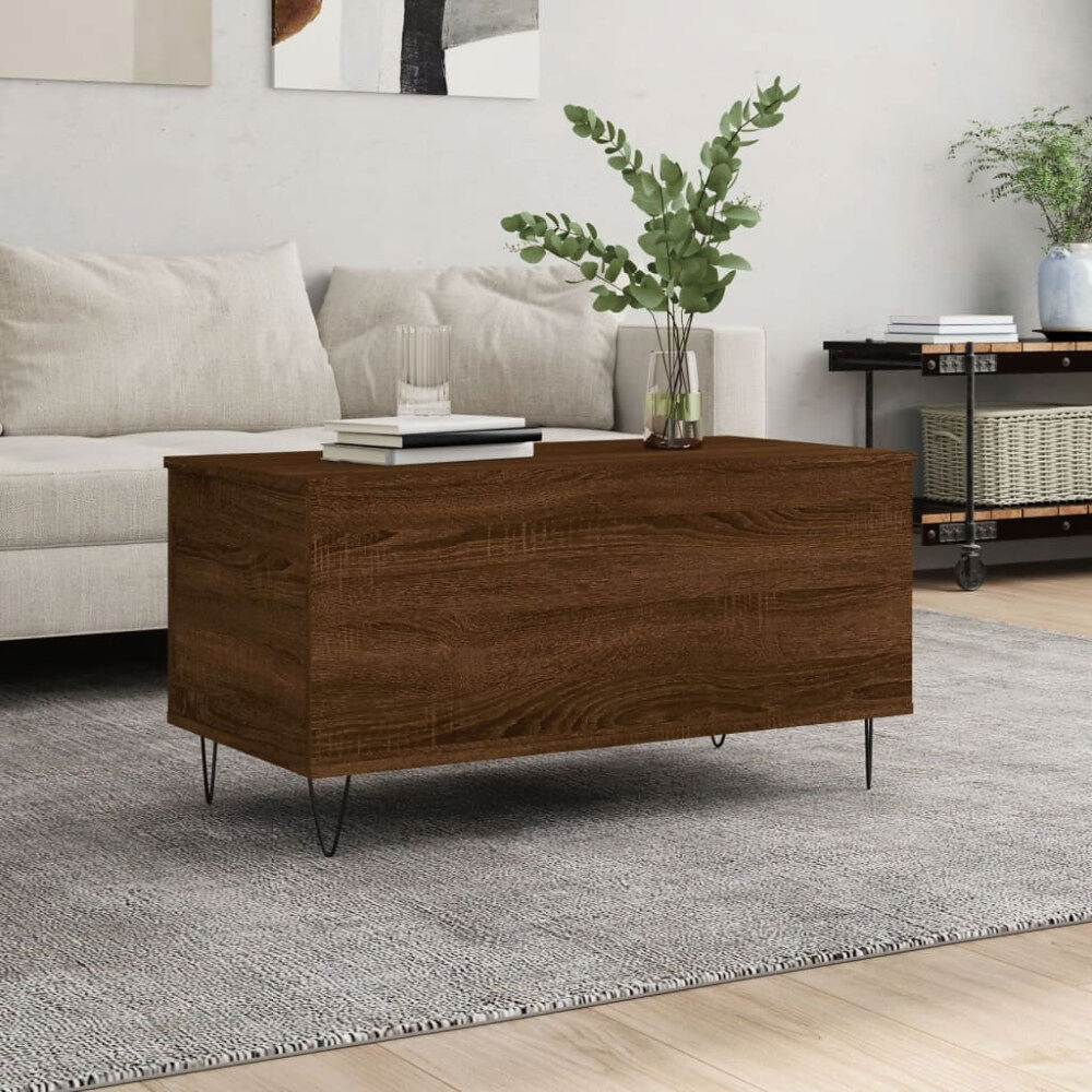 vidaXL Soffbord brun ek 90x44,5x45 cm konstruerat trä