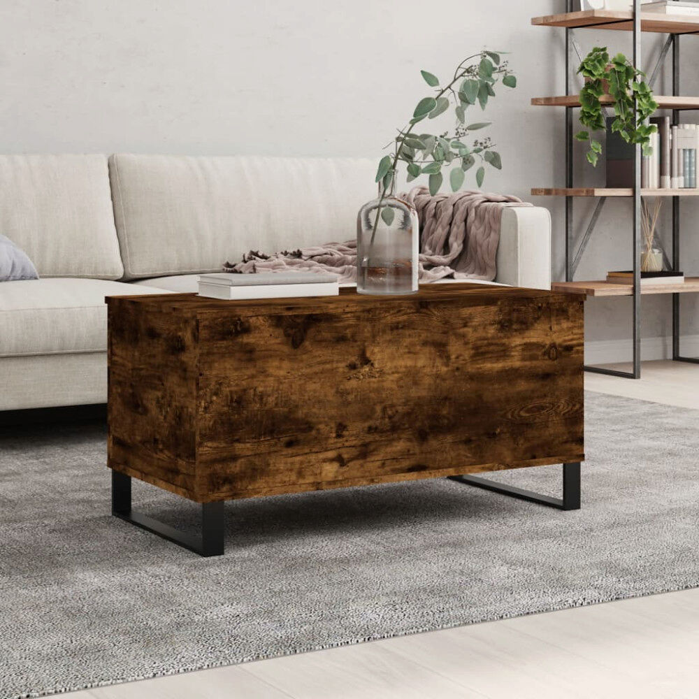 vidaXL Soffbord rökfärgad ek 90x44,5x45 cm konstruerat trä