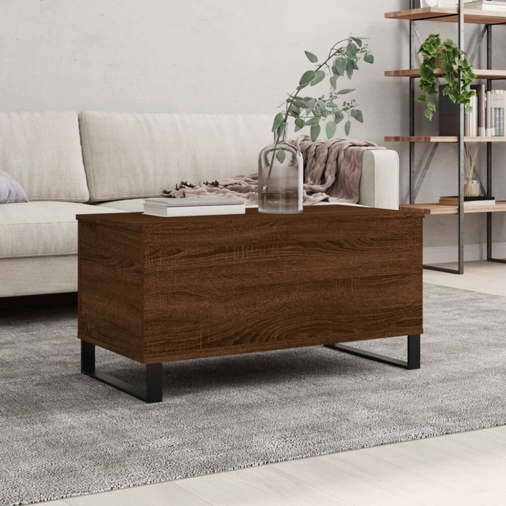 vidaXL Soffbord brun ek 90x44,5x45 cm konstruerat trä
